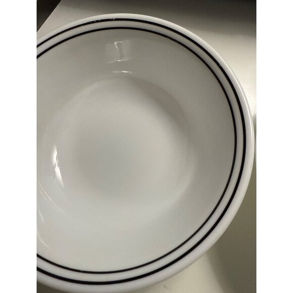 Corelle By Corning City Block Black Stripe Cereal Bowls Set Of 4 White 6.25” USA - Picture 2 of 6